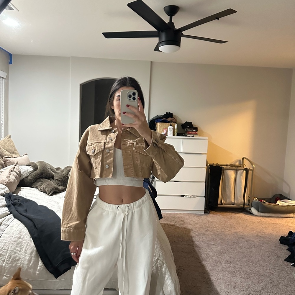 BDG Tan Cropped Jacket